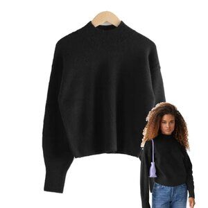 &OtherStories Mock Neck Sweater in Black XS